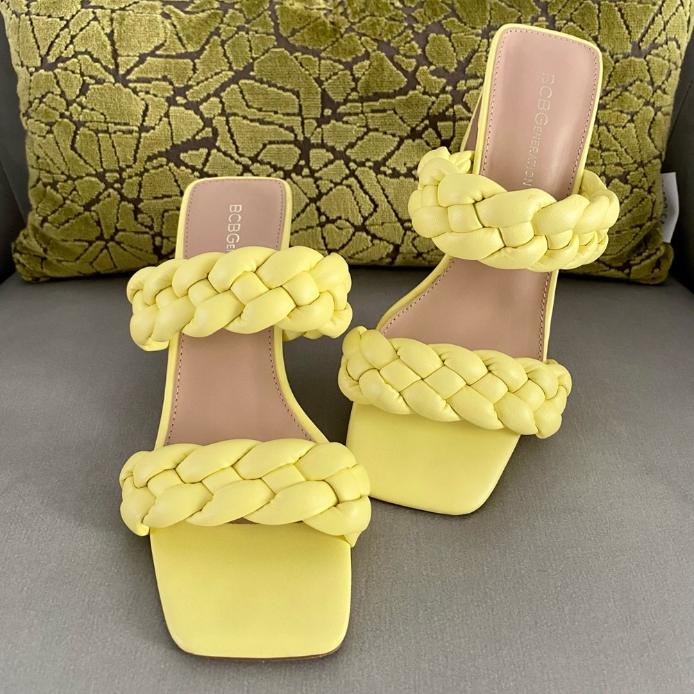 BCBGeneration Women’s Finaa Yellow Strap Sandals